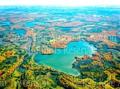 Twin Island, Presque Isle, Wisc. Frontier Lks Vilas Aerial Photo. Frame Optional