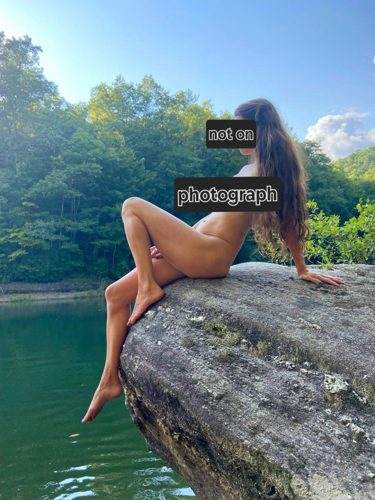 Fine art risqué nude woman model lake outdoors photograph 4×6 glossy