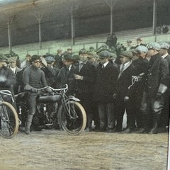 Colorized Photo Of Motorcycle Race In Laurel Maryland by Susan Bock