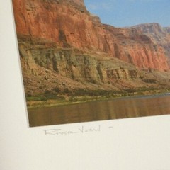 RIVER VIEW Framed and Matted Photograph Art Oak Frame 12.5 X 10.5