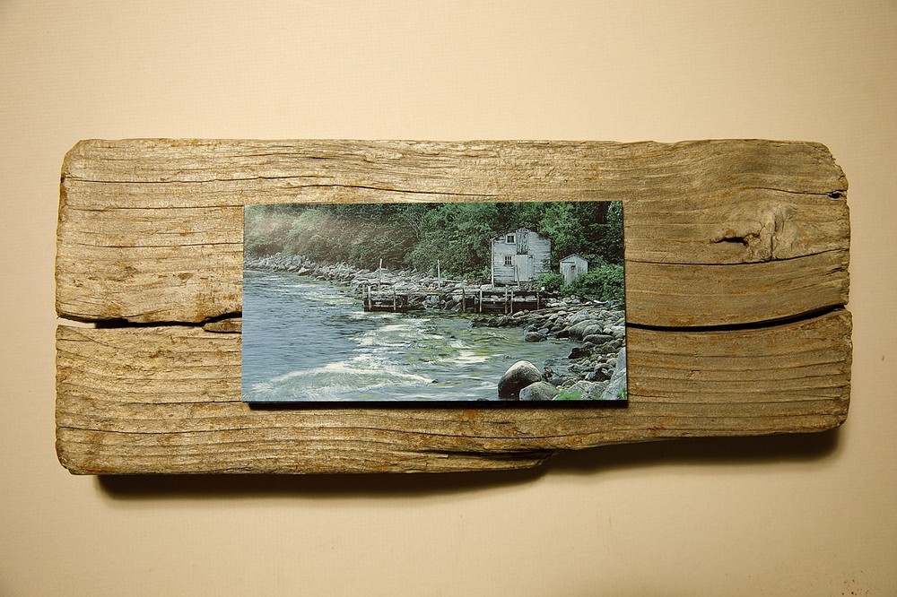 Driftwood Mounted Seascape – Fox Point Shanty, Nova Scotia