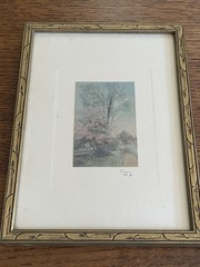 Wallace Nutting Spring Blooming Tree Open Air Signed Hand Colored Photograph