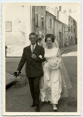 Lot Of 8 Photos Antique On. 1950 60 – Wedding Church Famille