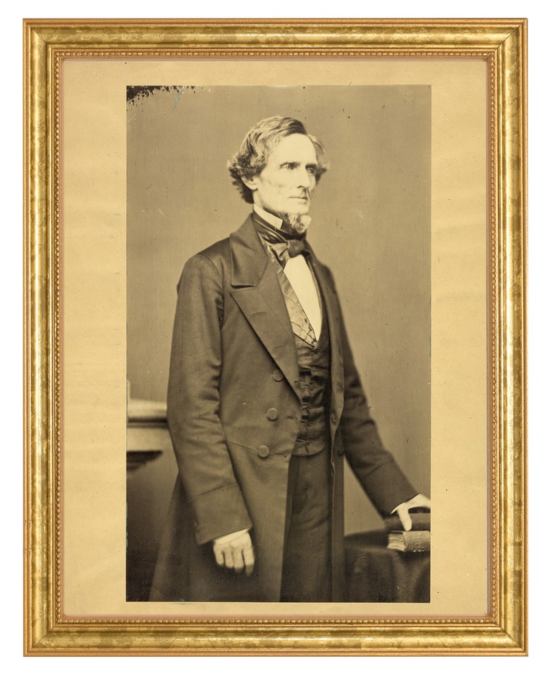 Jefferson Davis Photograph in a Aged Gold Frame