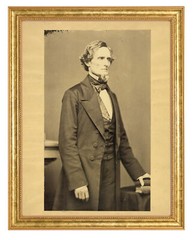 Jefferson Davis Photograph in a Aged Gold Frame