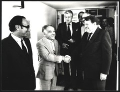 Photograph PA Werek, Bonn, F. J. Strauss in Israel with Foreign Minister Shamir