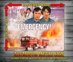 Emergency 1972 Station 51 TV Show Glossy Metal Sign Wall Art 11″ x 14″