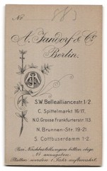 Photograph A. Jandorf & Co, Berlin, Bellealliancestrasse 1/2, Lady in Dark