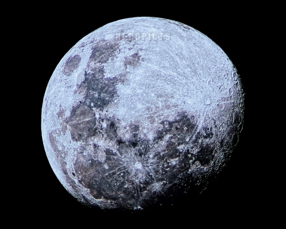 Moon Decor, 8×10 inch Print, 89 Percent Full Moon (Waxing Gibbous Phase) M5100