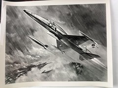 VNTG US Air Force Jet Fighter Print Military JACK LYNNWOOD + Original Negative