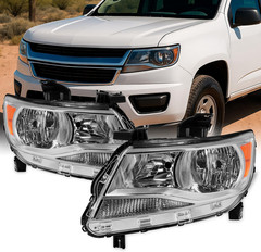 – Fits 2015-2022 Chevy Colorado Halogen Type Headlights Driver Left+Passenger Ri