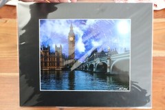 LONDON Art Print Big Ben Westminster Bridge Signed Photograph Art Print Matted