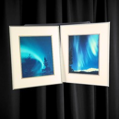 Northern Lights Vintage Photo • Matching Set Of Two • Long Exposure Film