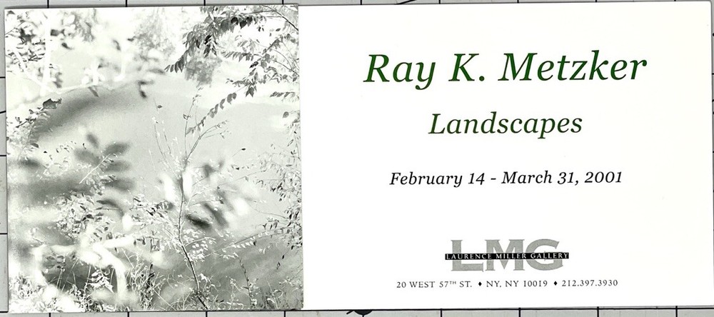 Ray K. Metzker (1931-2014) Art Announcement Card Feb. 2001 – Landscapes