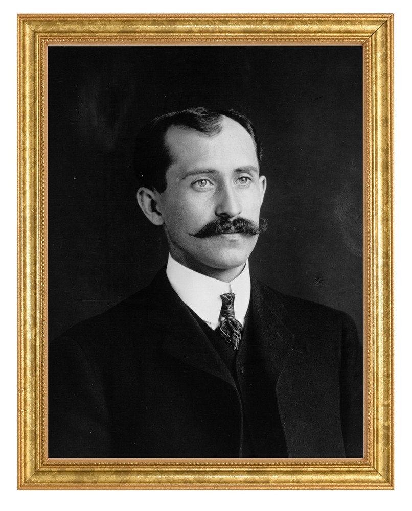 Orville Wright Photograph in a Aged Gold Frame