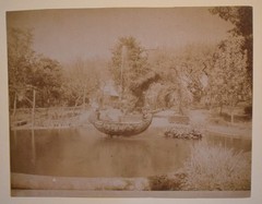 Vintage Photograph of a Fountain at an Italian Villa, Sepia Wash