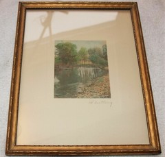 Rare Miniature Signed WALLACE NUTTING HandTinted Photo Circa Early 20th Century