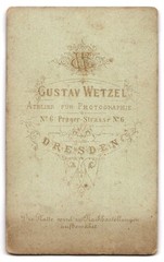 Photograph Gustav Wetzel, Dresden, Prager Straße 6, portrait of an elegant man