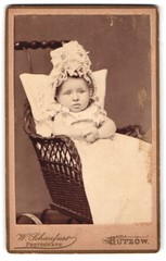 Photograph W. Schaufuss, Bützow, portrait of an infant in a pram