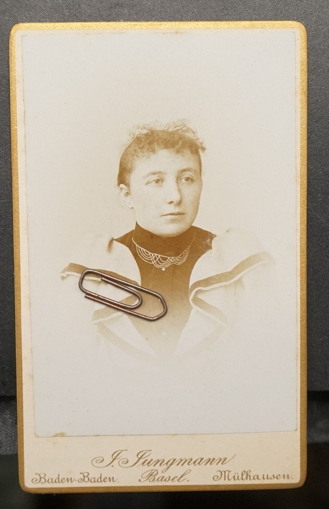 Photo Portrait CDV KAB Woman Doctor Mulhouse Alsace Jewelry Model Necklace 1893 Name