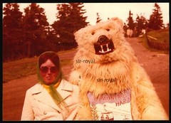 Woman Polar Bear Costume Brown Lage Resin – Photo 15x11cm