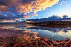 Lake Arcadia Photography Print: Edmond Oklahoma Sky Reflection Landscape Photo