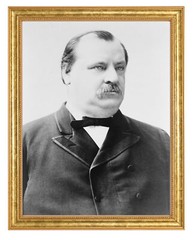 Grover Cleveland Photograph in a Aged Gold Frame