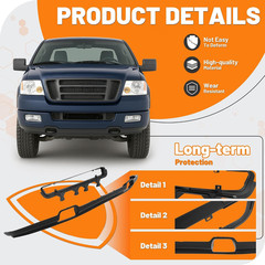 Front Bumper Lower Valance+Center Grille Trim Compatible with 2004 2005 Ford F-1