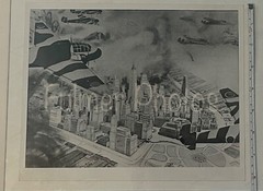VTG George Fulmer 8×10 B&W Photo WW2 Poster style ART War Plane Bomber COA