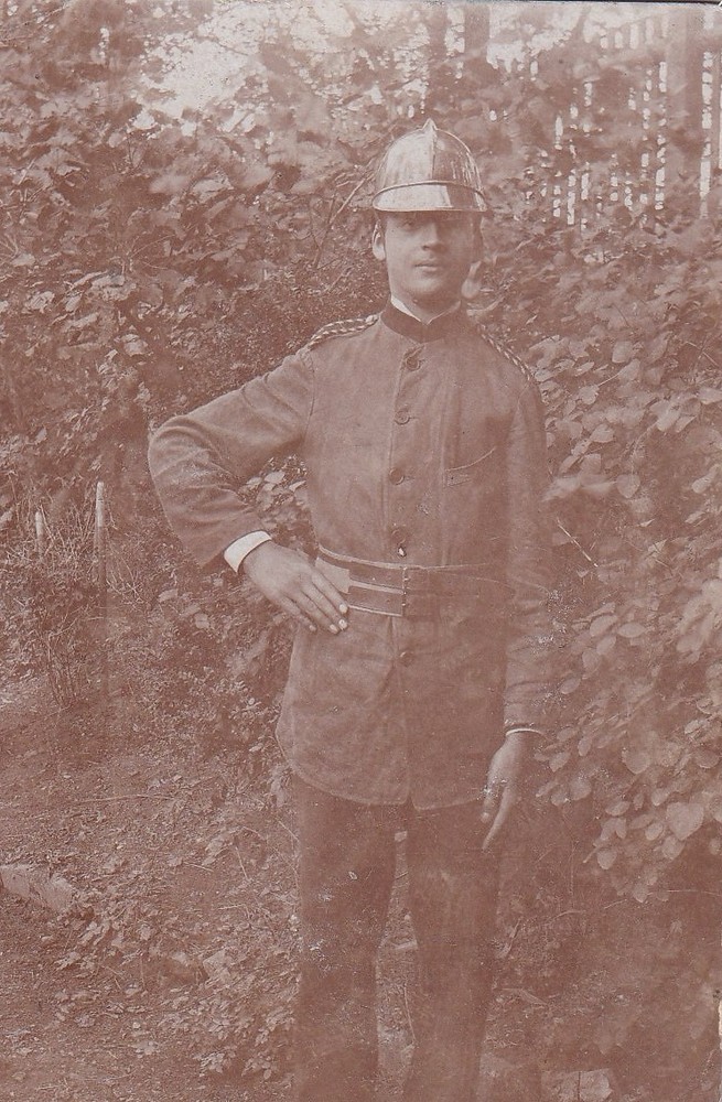 Photo on Cardboard – Fireman – Circa WW1
