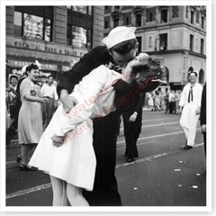World War II VJ Day Sailor Kissing Girl Nurse Times Square Silver Halide Photo