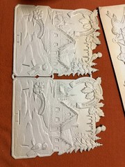Two Vintage Cardboard Christmas Decorations, Germany Circa 1830 TE090925/509
