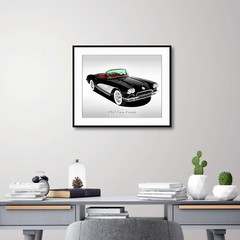 Classic Cars – 1960 Chevrolet Corvette in Black – Print