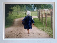 Bill Coleman Amish Photograph – girl walking down lane – Signed & Matted