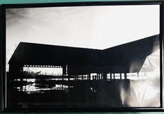 Black & White Photography Print Hardel Lumber Fire Olympia Acrylic Framed 21×31”