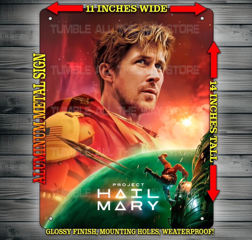 Project Hail Mary – Ryan Gosling Space Movie Metal Sign Art 14×11″