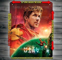 Project Hail Mary – Ryan Gosling Space Movie Metal Sign Art 14×11″