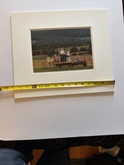 Bill Coleman Signed Amish No 682 AP Matted Photograph Farmers Horse Wagon