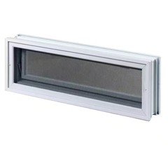 Clearly Secure 24 in x 8 in x 3 in Hopper Vent for Glass Block Windows HV248A