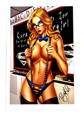 SUPERGIRL PAUL GREEN EXCLUSIVE LIMITED EDITION SIGNED ART PRINT NM+