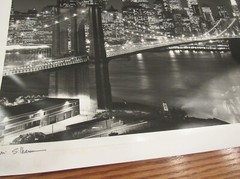 Signed Henri Silberman photograph Brooklyn Bridge New York City 16×20″