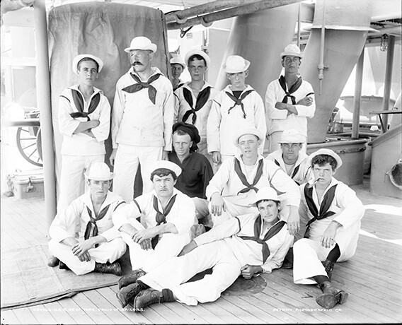 U.S.S. New York group of sailors Photograph – Vintage Photo from 1893