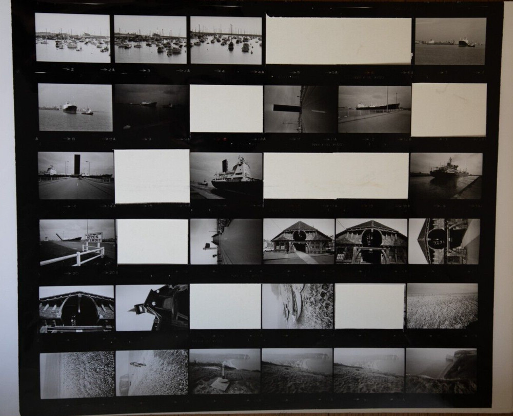 Photo Print Large Contact Sheet 1980 Various Views Normandy 40X50cm