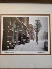 Kent Stansbury Signed Framed Matted Photo Port Townsend WA Snow Street 1997