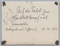 bathroom outdoor forest or? Pomerania? 1924 – Train Ride Conductor Handball Game Photo