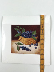 Fruit Basket Black Berries Photo Picture Painting Image Print VTG Ready to Frame