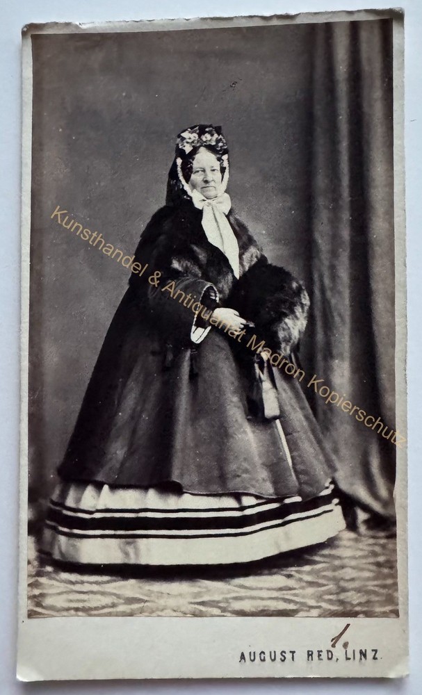 orig. CDV photo photograph woman lady picture old fashion 1866 nobility Linz baroness