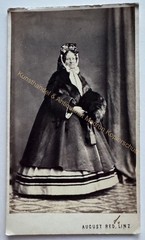 orig. CDV photo photograph woman lady picture old fashion 1866 nobility Linz baroness