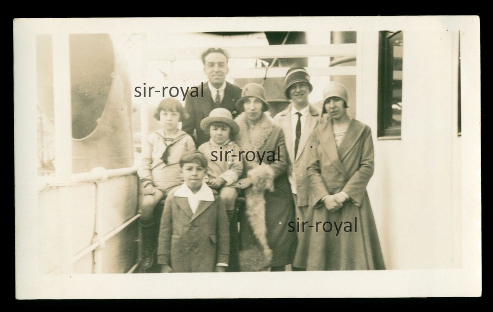 Bilbao 1929 – Family Vargas on Steamer – Spain 1920s – Photo 12x7cm