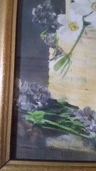 Rare Wallace Nutting Hand Colored Photo Floral #3563, all original.  